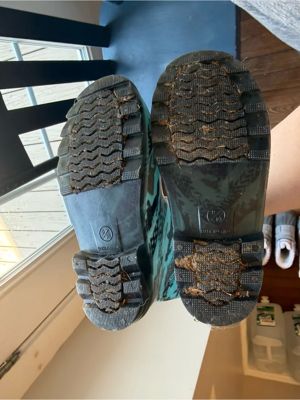 Kids Blue Camo Rain & Snow Boots